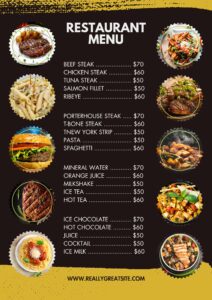 Menu quán trà sữa theo phong cách vintage