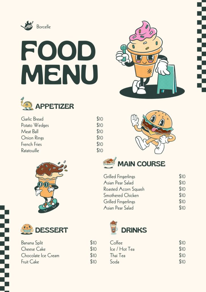 Pink and Beige Cute Cake and Bakery Menu A4
