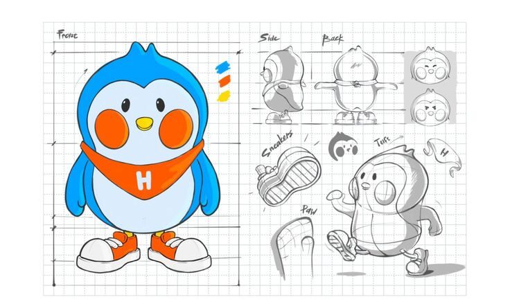 Thiết kế mascot 2D theo mẫu